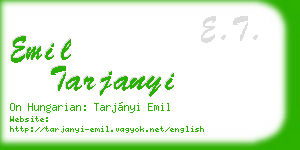 emil tarjanyi business card