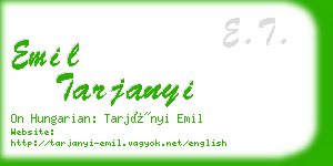 emil tarjanyi business card